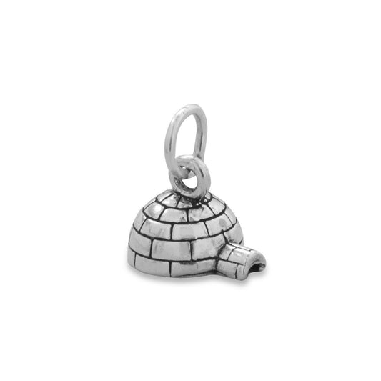 Sterling Silver Oxidized Igloo Charm