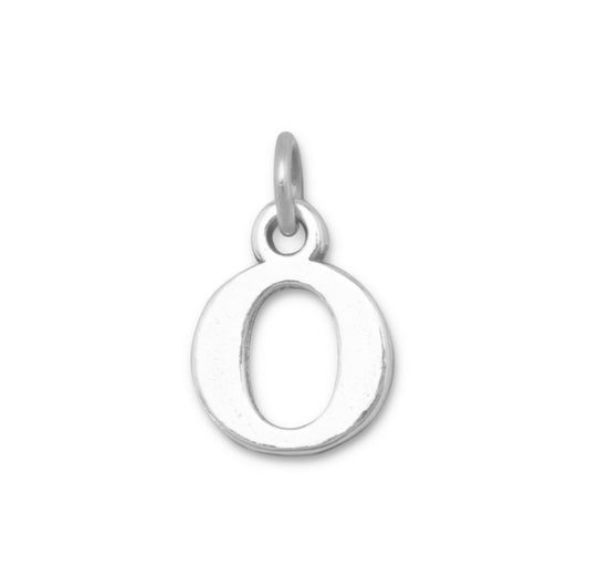 Authentic 925 Sterling Silver Oxidized Block Letter O Women's Charm for Bracelet or Necklace