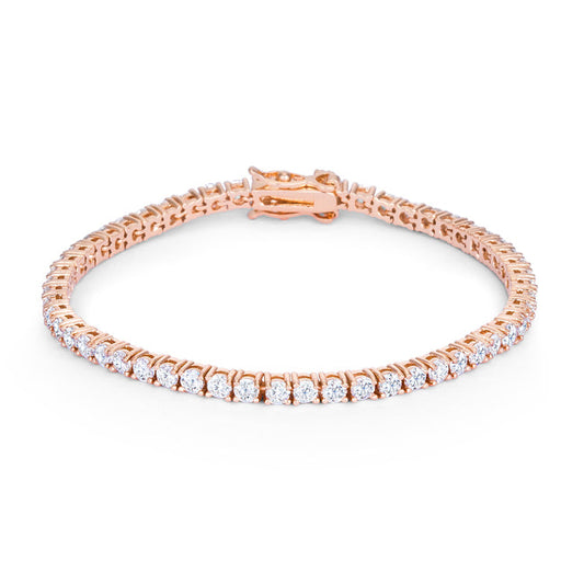 Rose Goldtone Victorian Cubic Zirconia Tennis 7" Bracelet