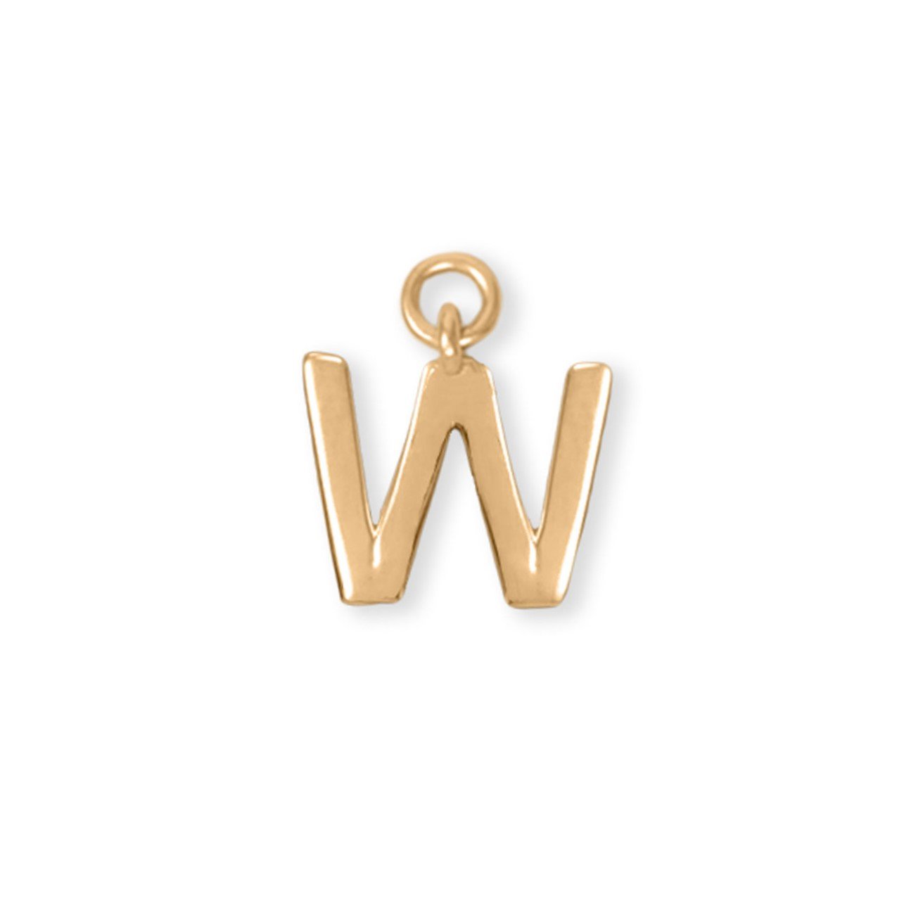 14k Gold Plated 925 Silver Polished W Initial Womens Necklace or Bracelet Charm