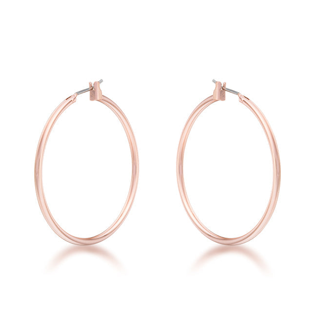 Rose Goldtone 37mm Round Hoop Earrings