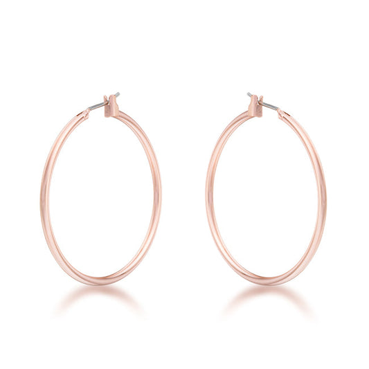 Rose Goldtone 37mm Round Hoop Earrings