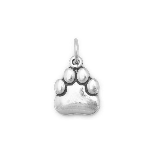 Authentic 925 Sterling Silver Paw Print Women's Charm for Bracelet or Necklace