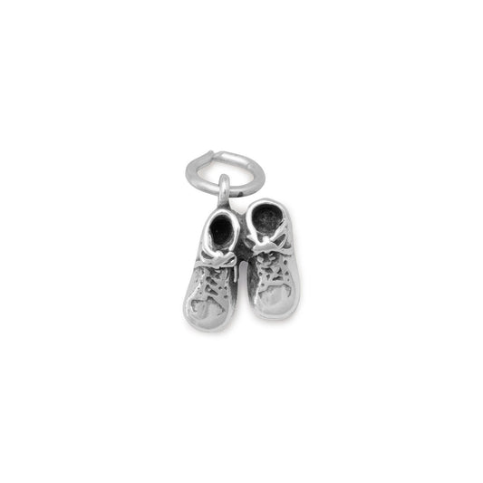 Authentic 925 Sterling Silver Pair Baby Shoes Women's Charm for Charm Bracelet or Necklace