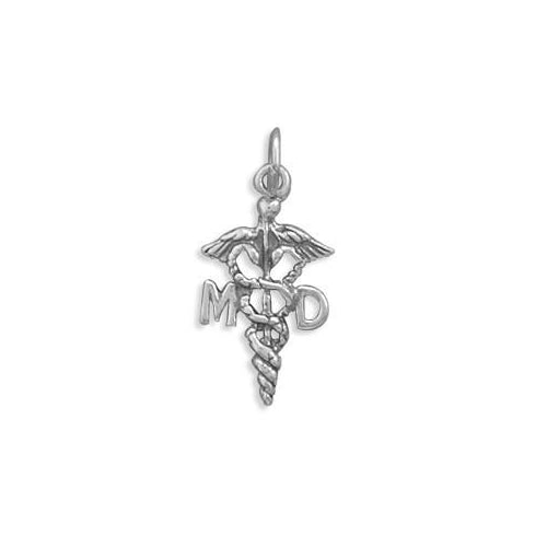 Sterling Silver Medical Doctor Caduceus Charm