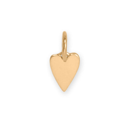 14k Yellow Gold Tiny Heart Charm for Charm Bracelet or Necklace