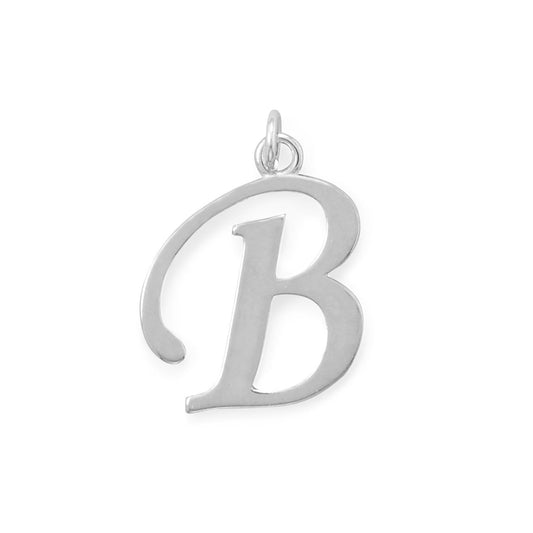 Sterling Silver Initial Letter B Pendant