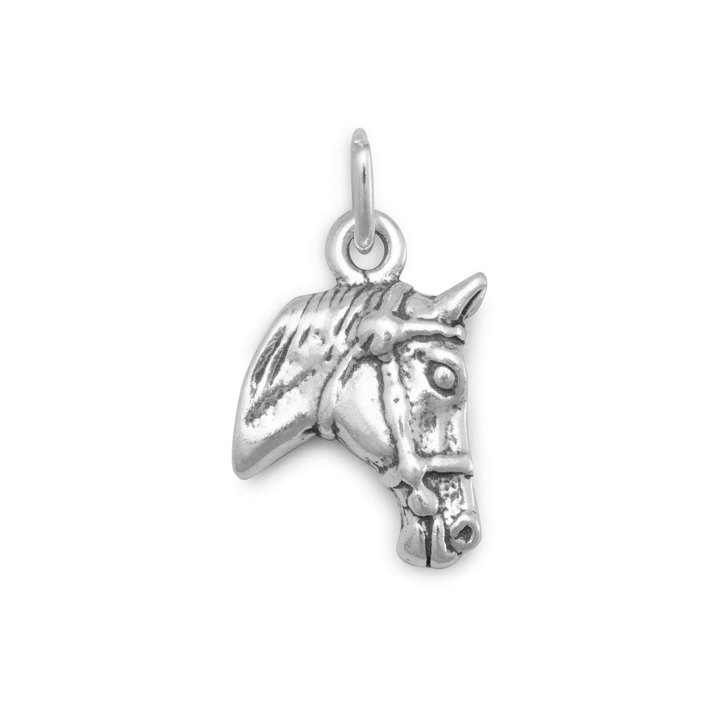 Authentic 925 Sterling Silver Horse Profile Women's Charm for Bracelet or Necklace