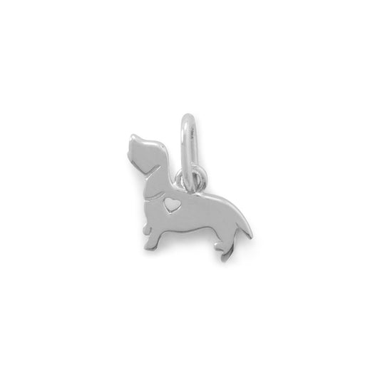 Authentic 925 Silver Rhodium Plated Darling Dachshund Dog Women's Charm for Bracelet or Necklace