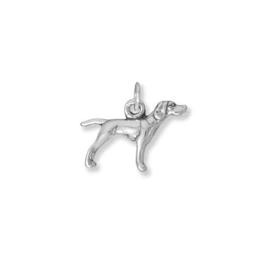 Authentic 925 Sterling Silver 3D Pointer Dog Women's Charm for Bracelet or Necklace