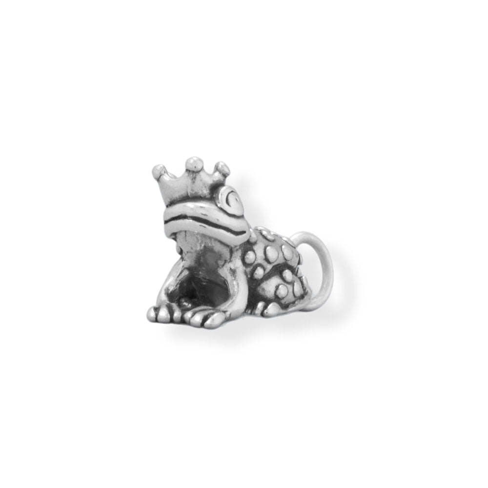 Authentic 925 Sterling Silver 3D Enchanting Frog Prince Women's Charm for Bracelet or Necklace