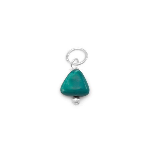 Reconstituted Turquoise Nugget -December Birthstone Women's Charm for Bracelet or Necklace