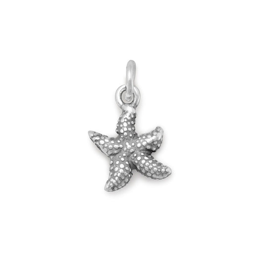 Authentic 925 Sterling Silver Small Starfish Women's Charm for Bracelet or Necklace