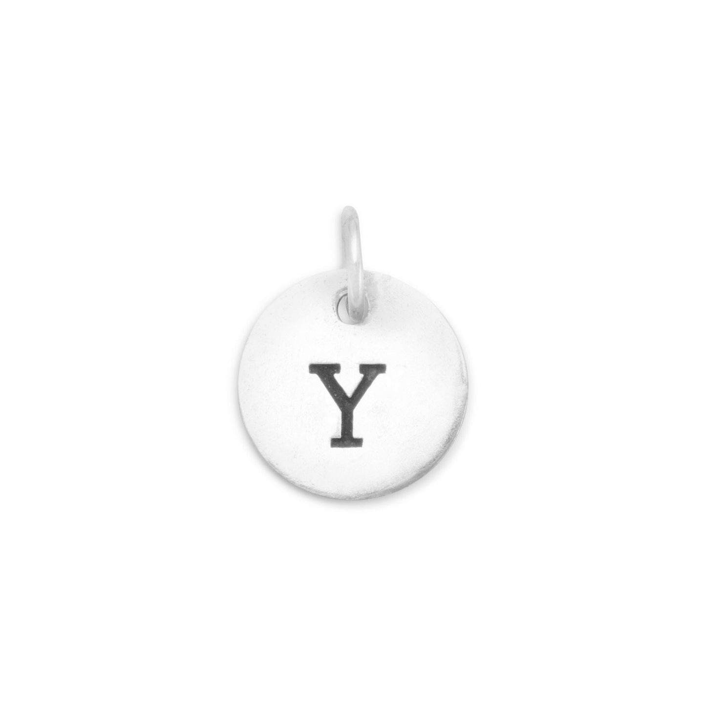 Authentic 925 Sterling Silver Oxidized Initial Y Women's Charm for Bracelet or Necklace