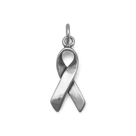 Authentic 925 Sterling Silver Small Folded Ribbon Women's Charm for Bracelet or Necklace