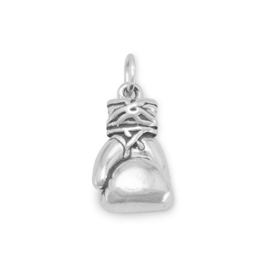 Authentic 925 Sterling Silver Large Oxidized Boxing Glove Women's Charm for Bracelet or Necklace