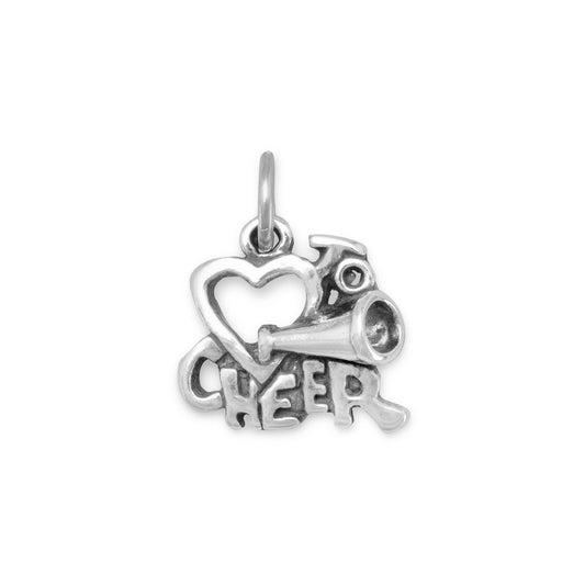 Authentic 925 Sterling Silver Love to Cheer Women's Charm for Bracelet or Necklace