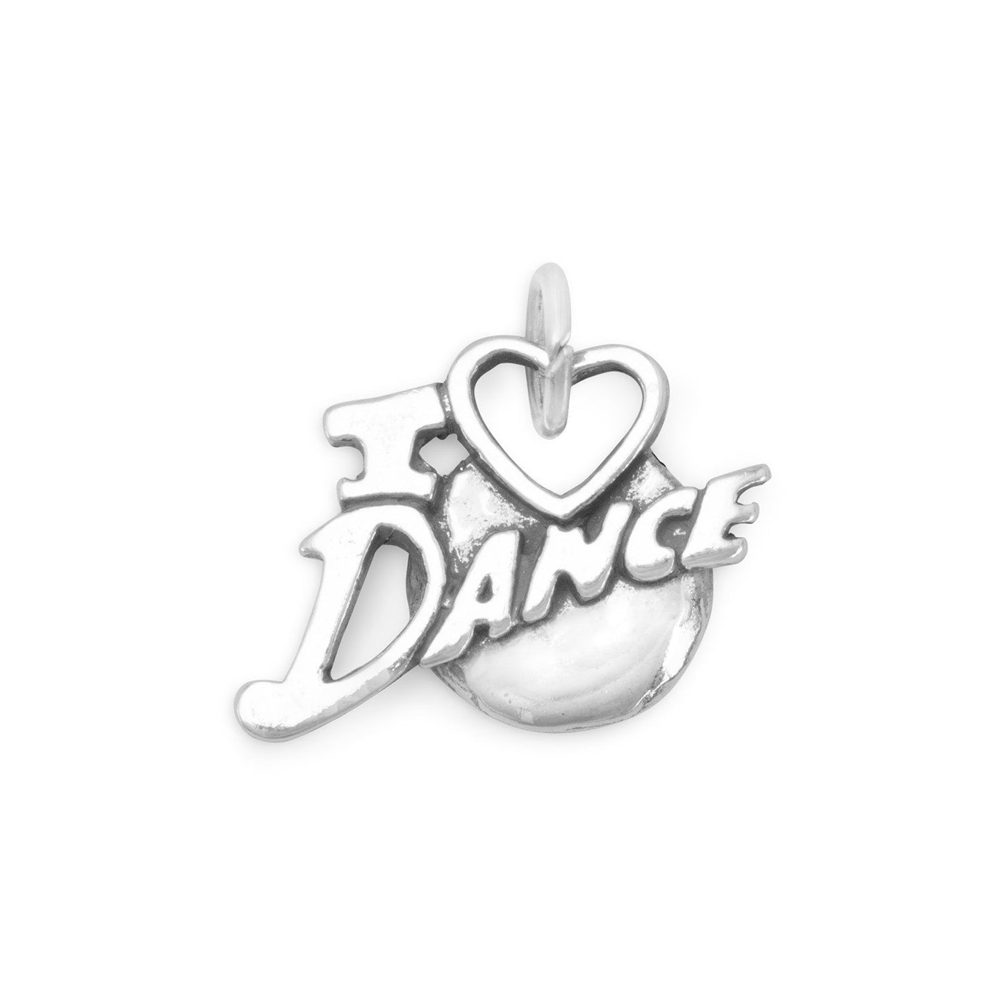 Authentic 925 Sterling Silver I Love Dance Women's Charm for Bracelet or Necklace