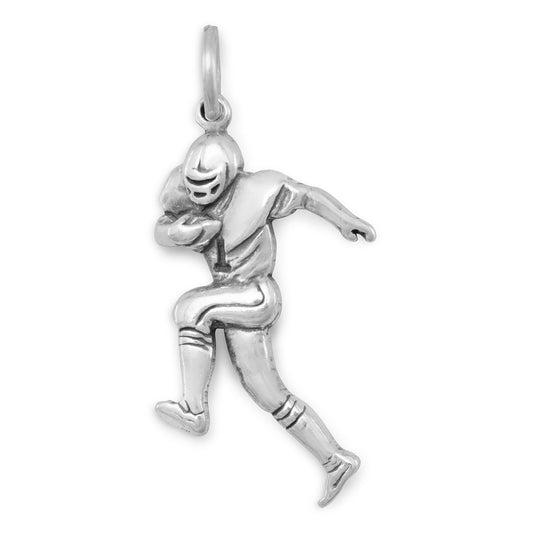 Authentic 925 Sterling Silver Football Player Women's Charm for Charm Bracelet or Necklace