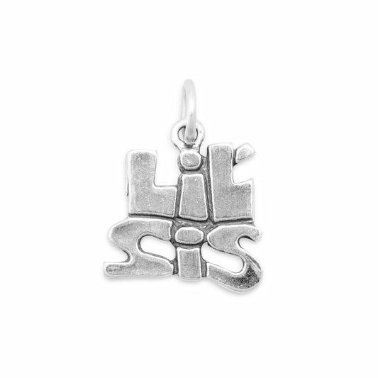 Authentic 925 Sterling Silver Lil Sis Women's Charm for Charm Bracelet or Necklace