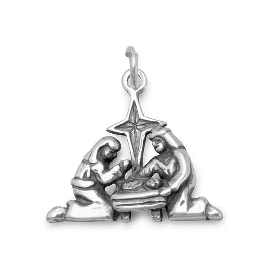 Authentic 925 Sterling Silver Nativity Women's Charm for Bracelet or Necklace