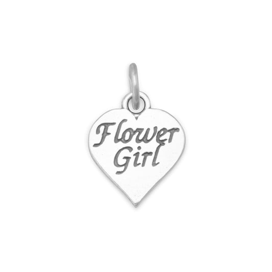 Authentic 925 Sterling Silver Oxidized Flower Girl Women's Charm for Bracelet or Necklace