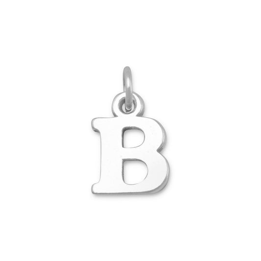 Authentic 925 Sterling Silver Oxidized Block Letter B Women's Charm for Bracelet or Necklace