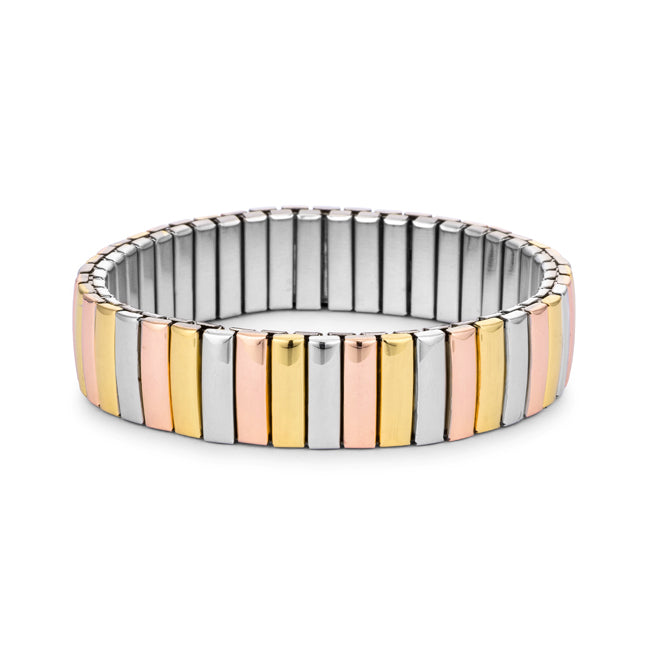 Tritone 14mm Stainless Steel Unisex Stretch Bracelet