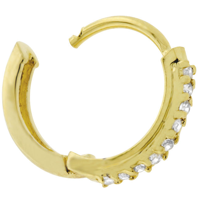 18k Yellow Goldplated 13mm Cubic Zirconia Hoop Earrings