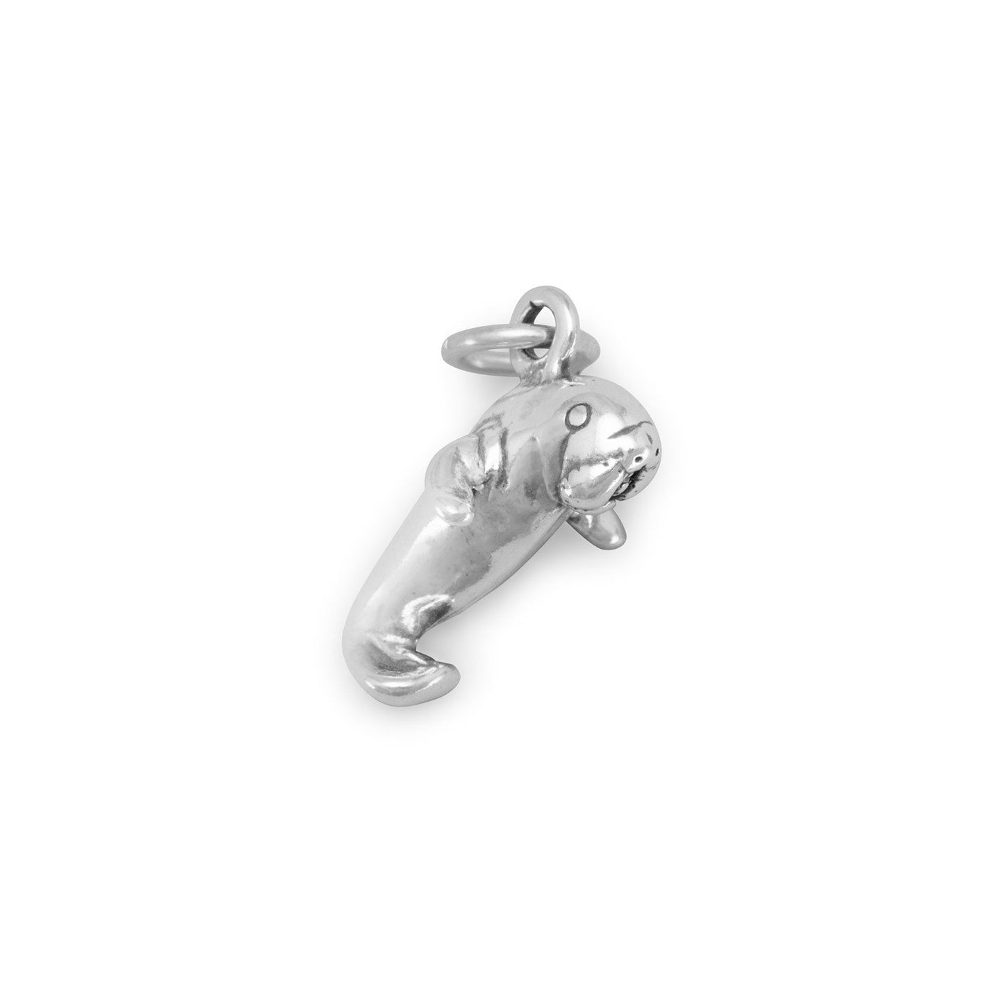 Authentic 925 Sterling Silver Manatee Women's Charm for Bracelet or Necklace