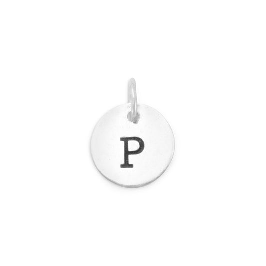 Authentic 925 Sterling Silver Oxidized Initial P Women's Charm for Bracelet or Necklace