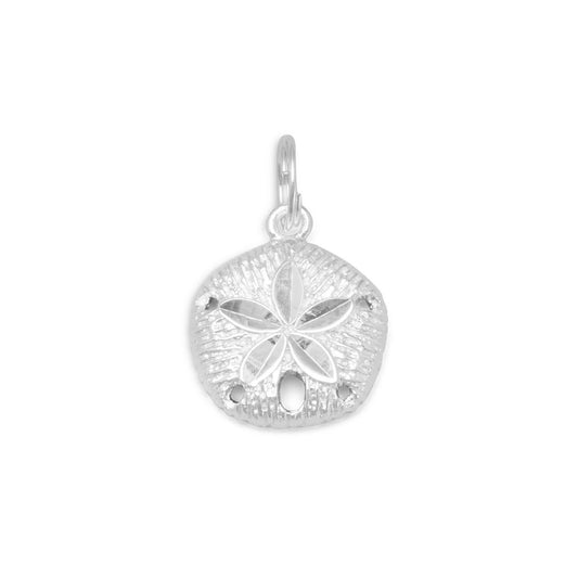 Authentic 925 Sterling Silver Diamond Cut Sand Dollar Women's Charm for Bracelet or Necklace