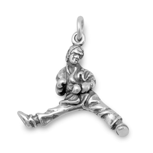 Authentic 925 Sterling Silver Martial Arts Women's Charm for Bracelet or Necklace