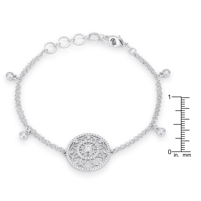 Silvertone 0.50ct Cubic Zirconia Interlocked Circle Bracelet