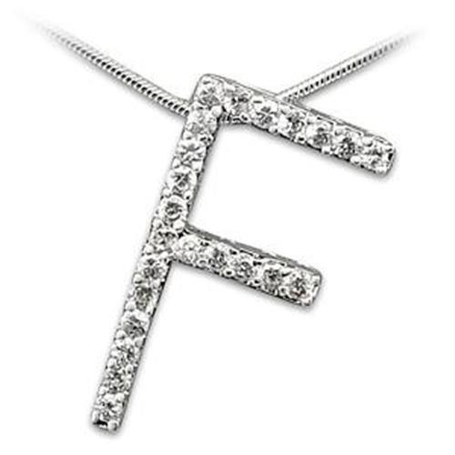 High Polished 925 Sterling Silver Pendant with AAA Grade CZ  in Clear