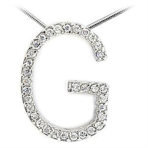 High Polished 925 Sterling Silver Pendant with AAA Grade CZ  in Clear