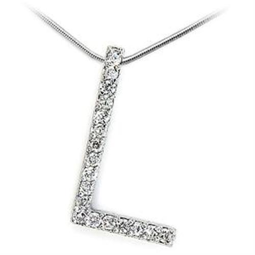 High Polished 925 Sterling Silver Pendant with AAA Grade CZ  in Clear