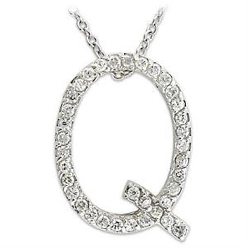 High Polished 925 Sterling Silver Pendant with AAA Grade CZ  in Clear