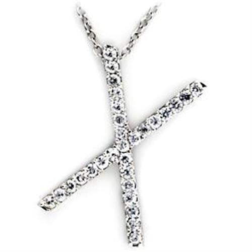 High Polished 925 Sterling Silver Pendant with AAA Grade CZ  in Clear