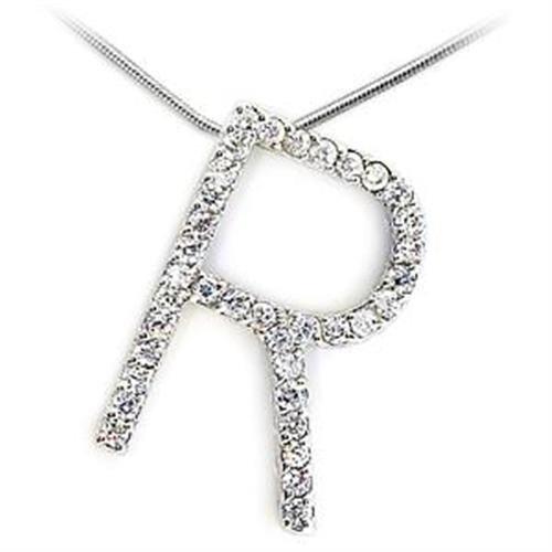 High Polished 925 Sterling Silver Pendant with AAA Grade CZ  in Clear