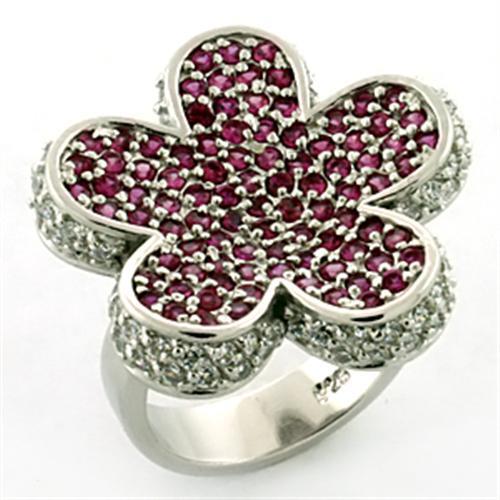 Rhodium 925 Sterling Silver Ring with AAA Grade CZ  in Siam