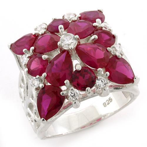 High Polished 925 Sterling Silver Ring with AAA Grade CZ  in Siam