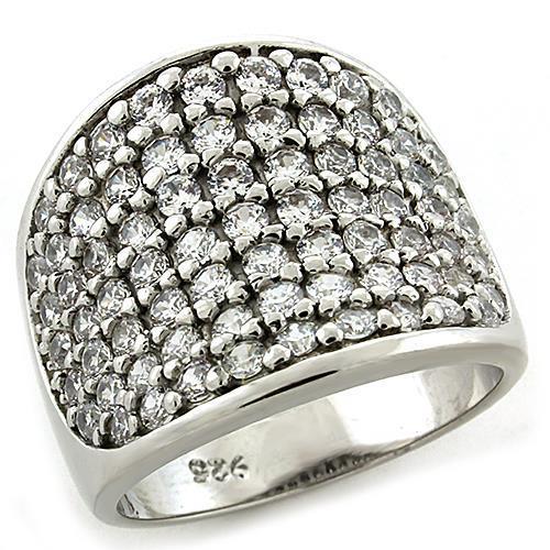 Rhodium 925 Sterling Silver Ring with AAA Grade CZ  in Amethyst