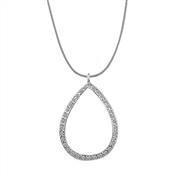 Rhodium 925 Sterling Silver Chain Pendant with AAA Grade CZ  in Clear