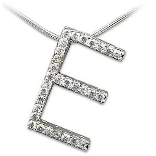 Rhodium 925 Sterling Silver Pendant with AAA Grade CZ  in Clear