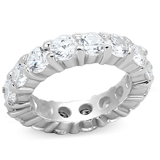 Silver 925 Sterling Silver Ring with AAA Grade CZ  in Clear