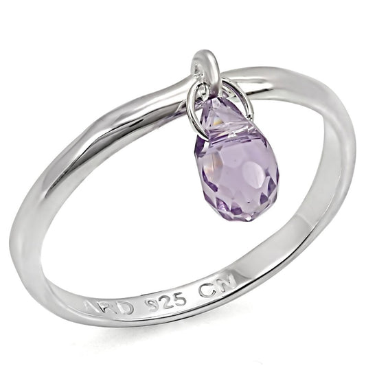 Silver 925 Sterling Silver Ring with Genuine Stone  in Amethyst