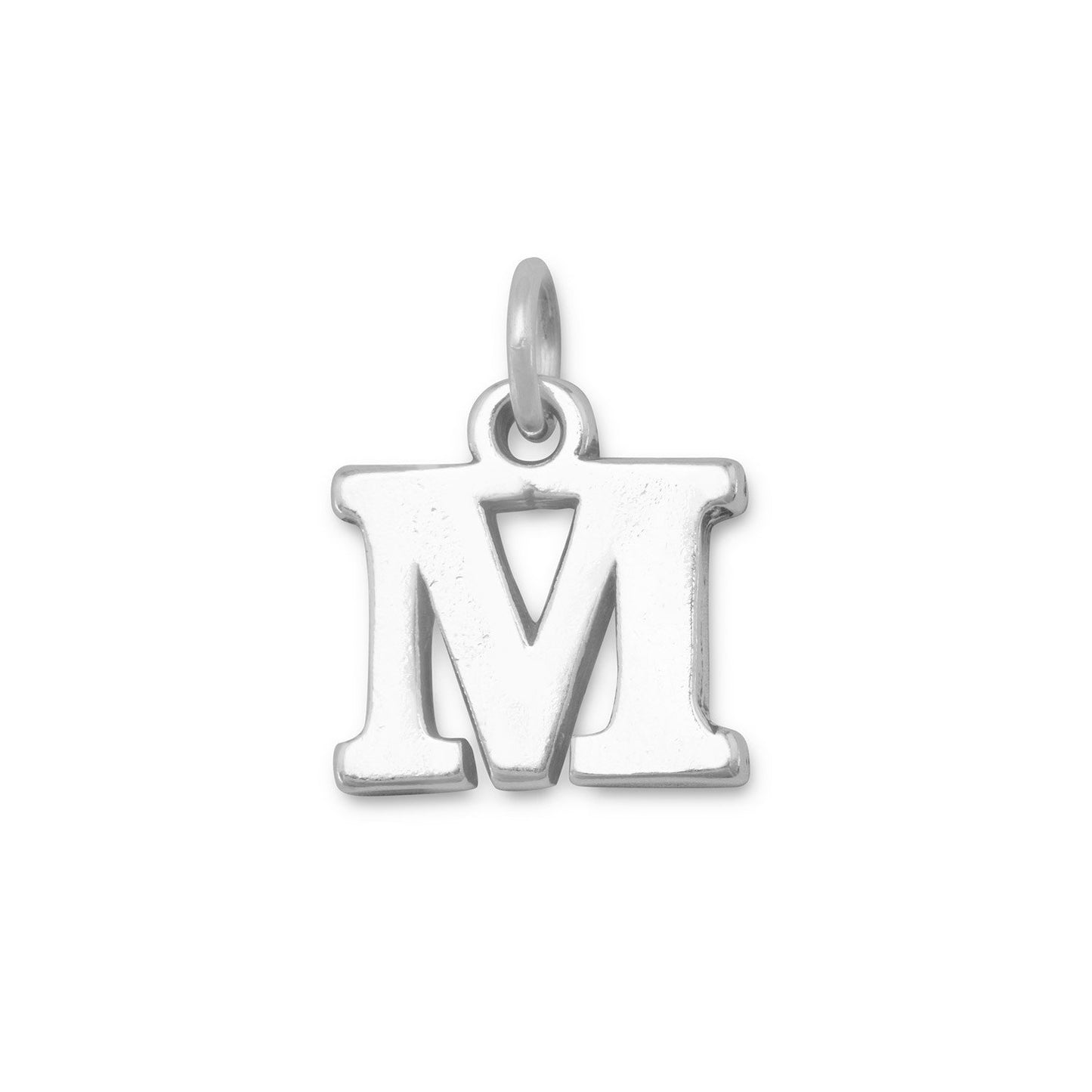 Sterling Silver Oxidized M Bracelet Charm