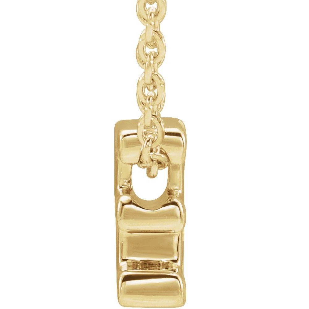 14K Yellow Gold Initial E Pendant Slide Necklace