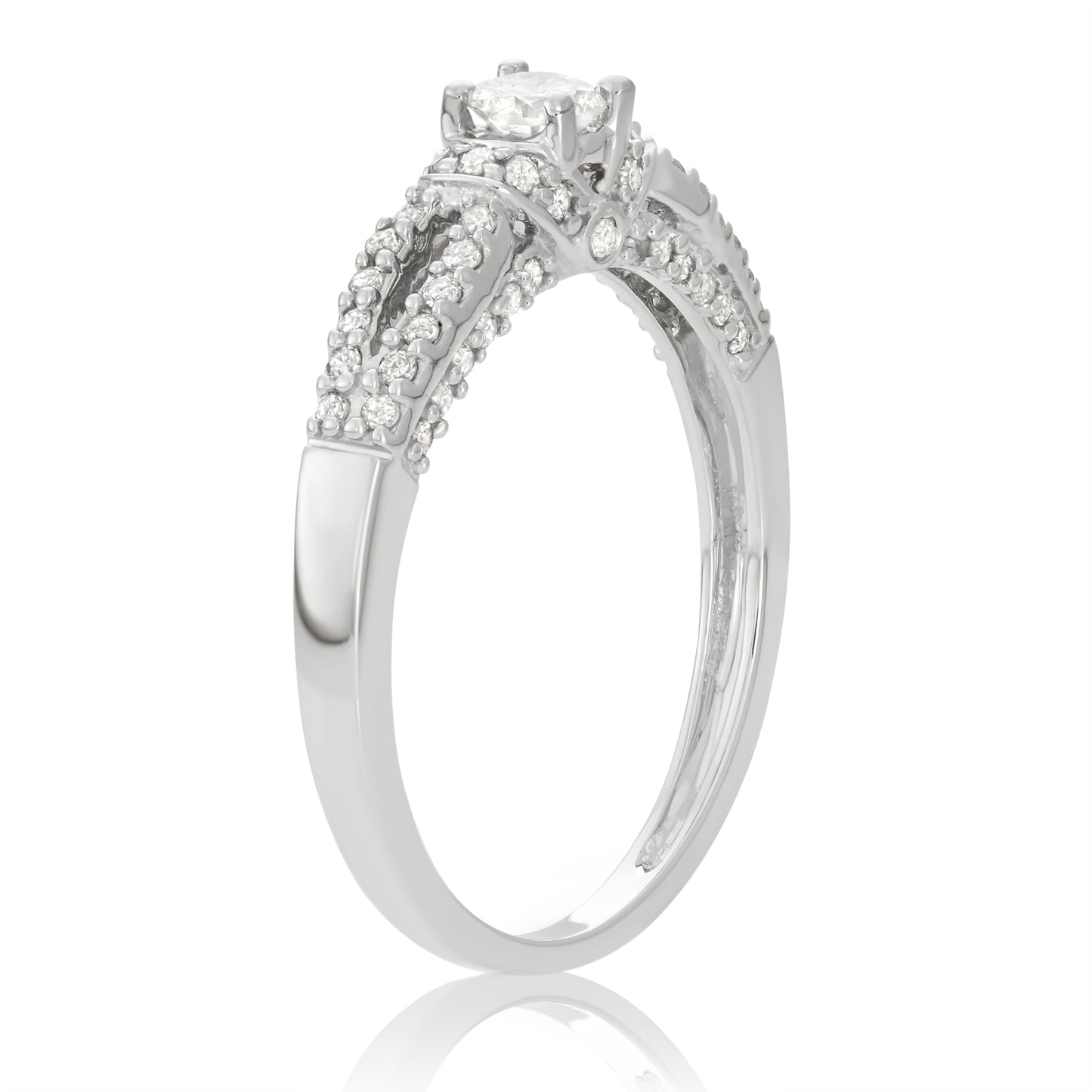 14k White Gold 0.50ct TDW White Diamond Engagement Ring